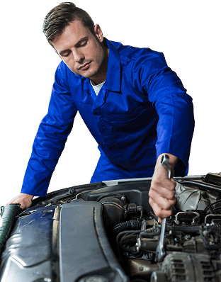 Car mechanic working on a vehicle